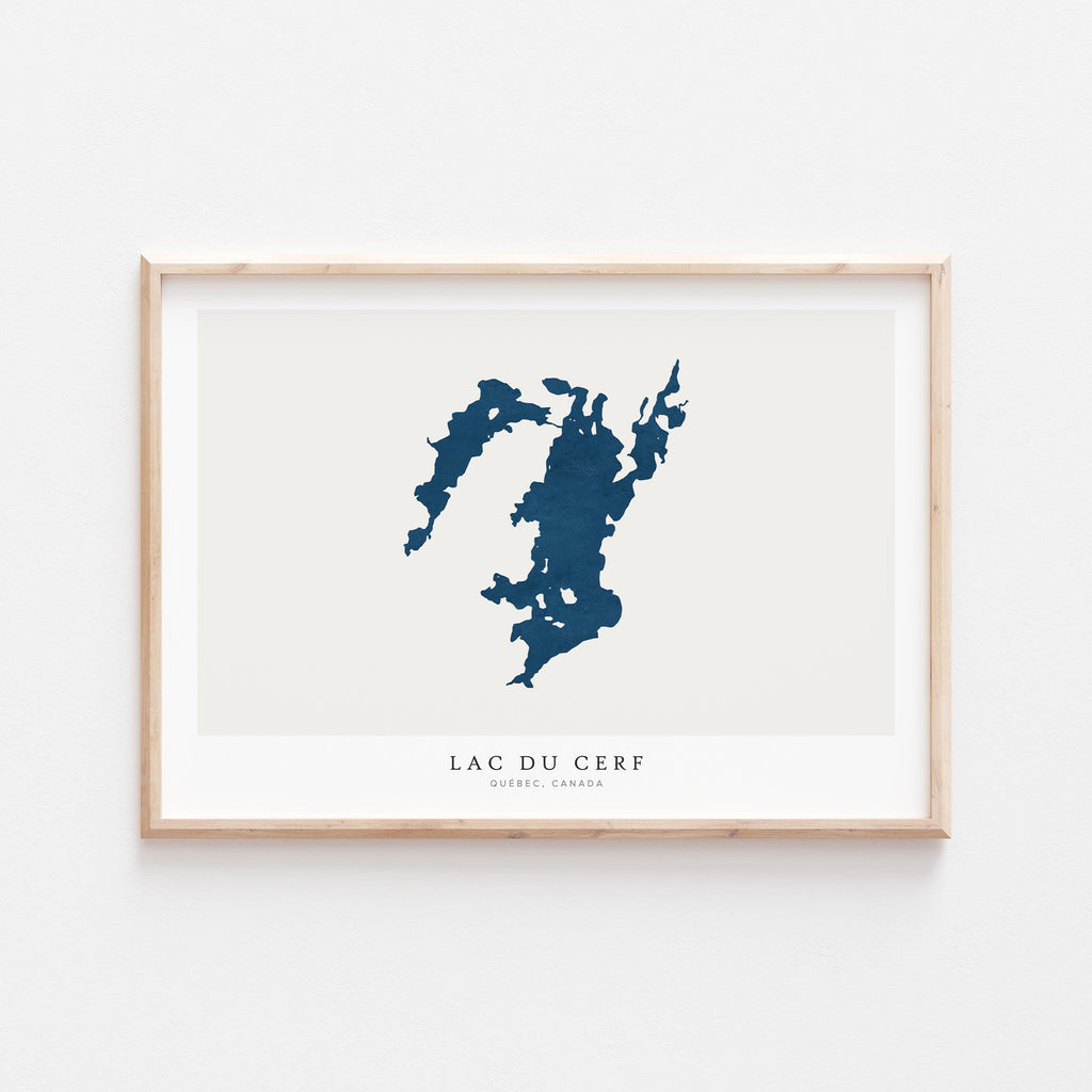 lac du cerf map print quebec map poster – minimalist lake wall art - image 2