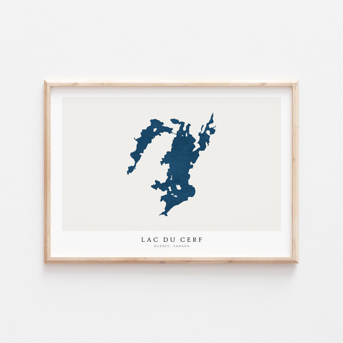 lac du cerf map print quebec map poster – minimalist lake wall art - image 2
