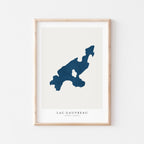 lac gauvreau quebec map poster – minimalist lake wall art - image 1