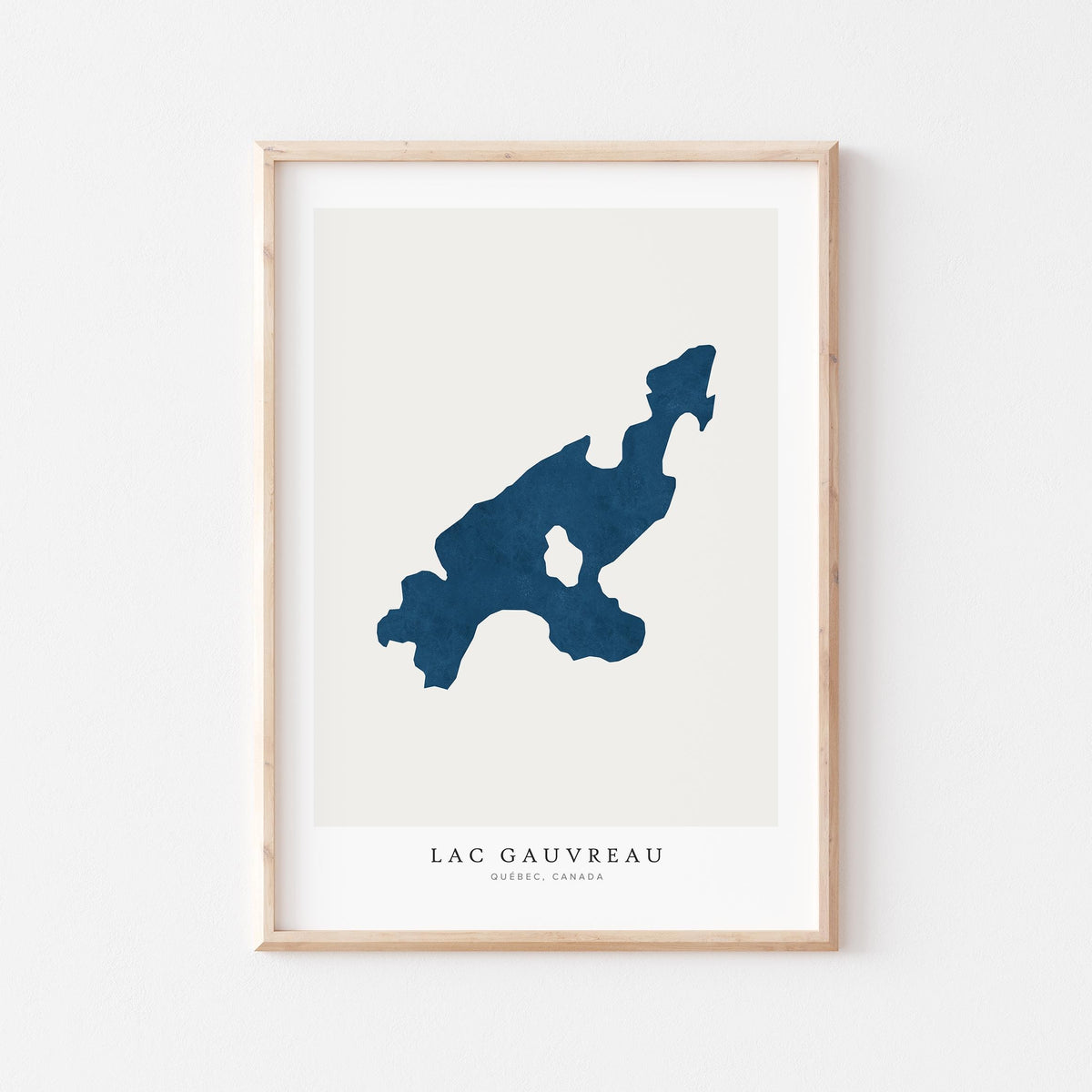 lac gauvreau quebec map poster – minimalist lake wall art - image 1