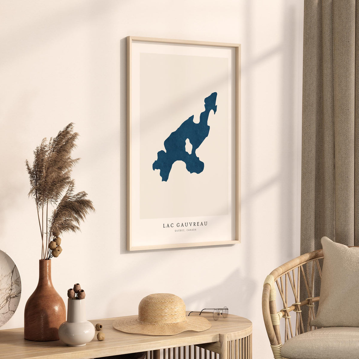 lac gauvreau quebec map poster – minimalist lake wall art - image 3