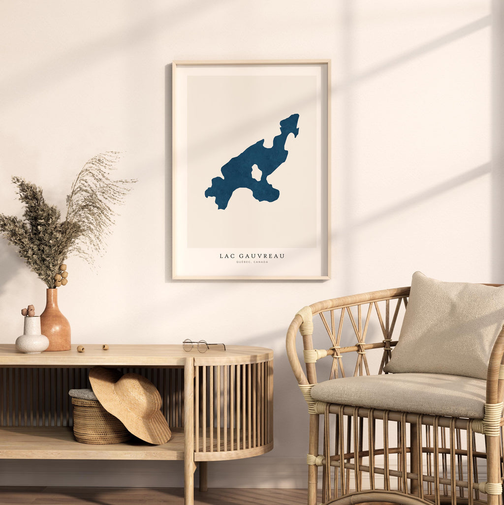 lac gauvreau quebec map poster – minimalist lake wall art - image 5