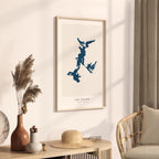 lac grand map art print quebec map poster – minimalist lake wall art - image 3