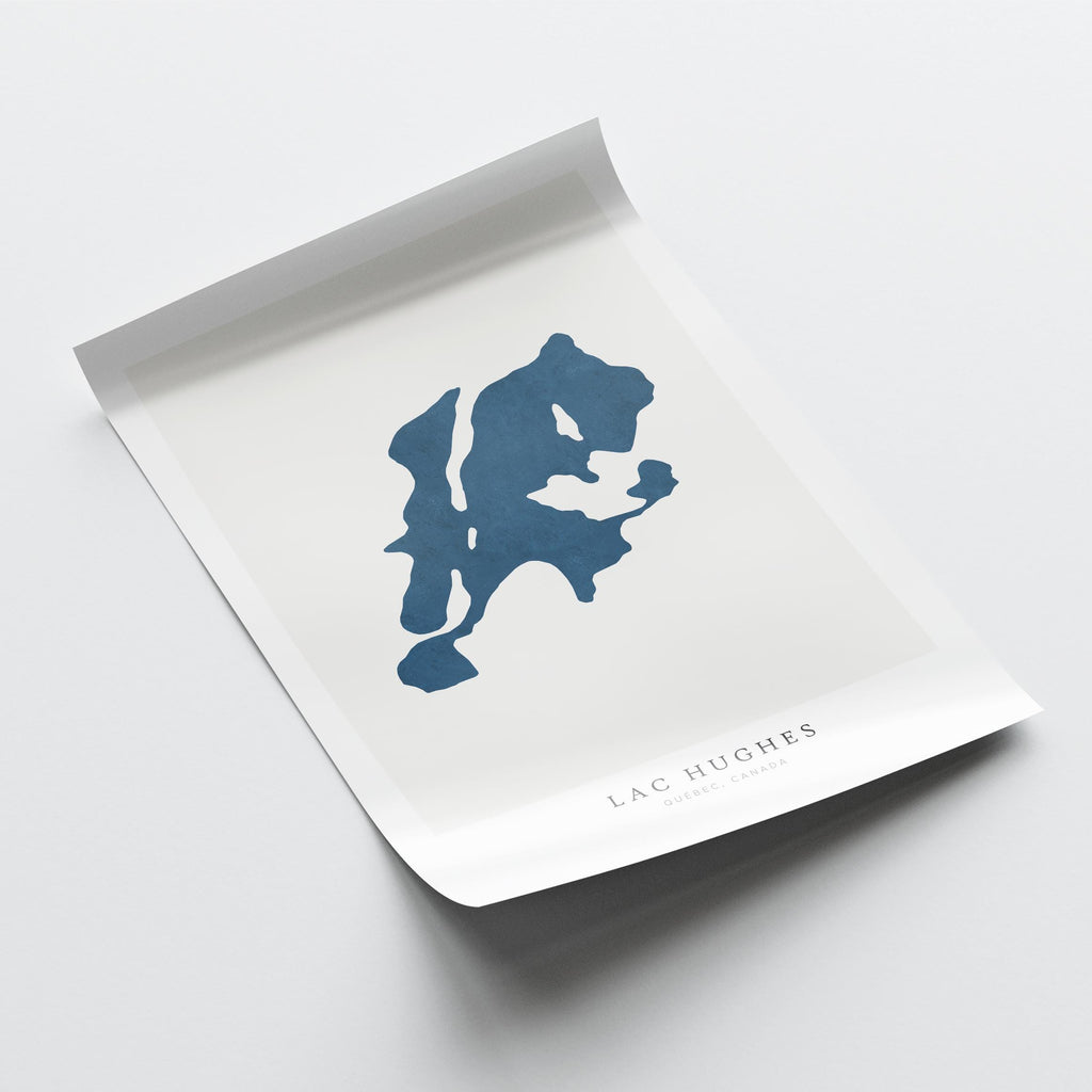 lac hughes map print quebec map poster – minimalist lake wall art - image 6