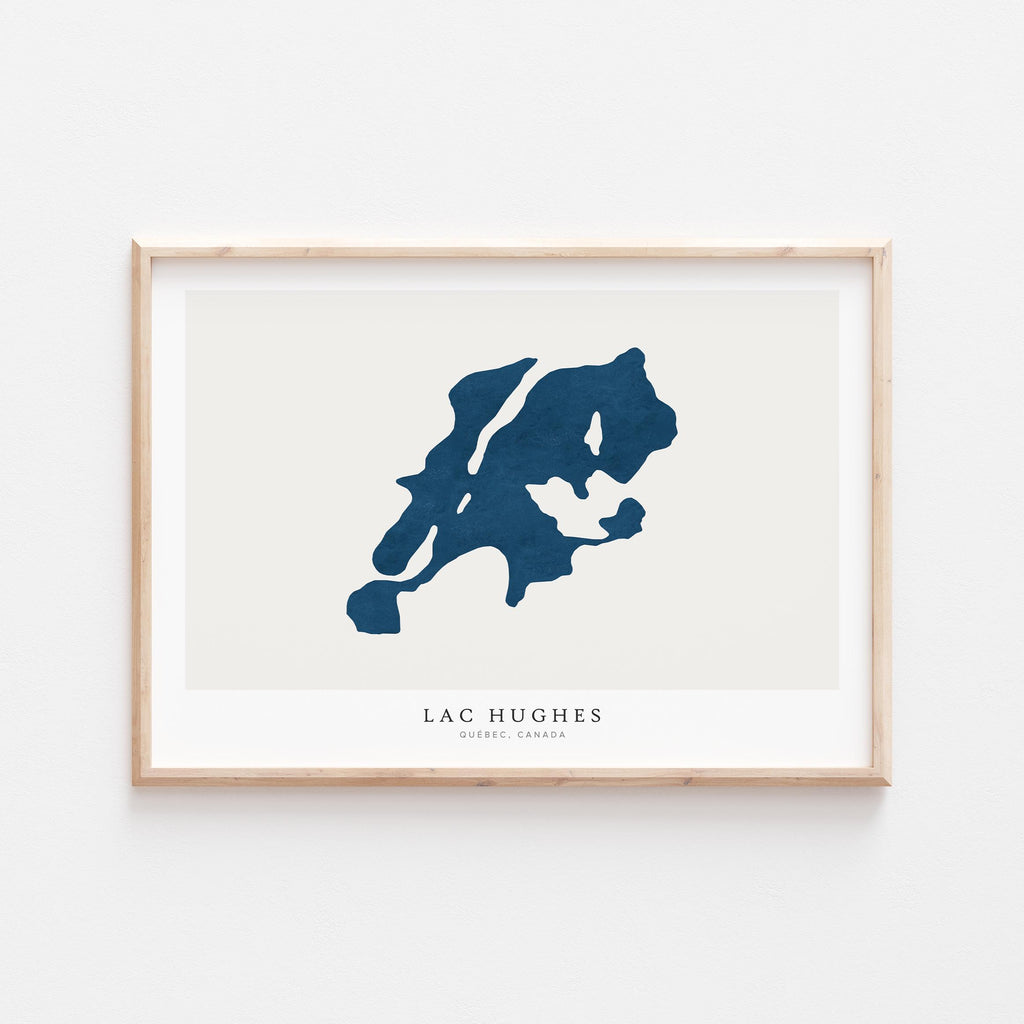 lac hughes map print quebec map poster – minimalist lake wall art - image 2