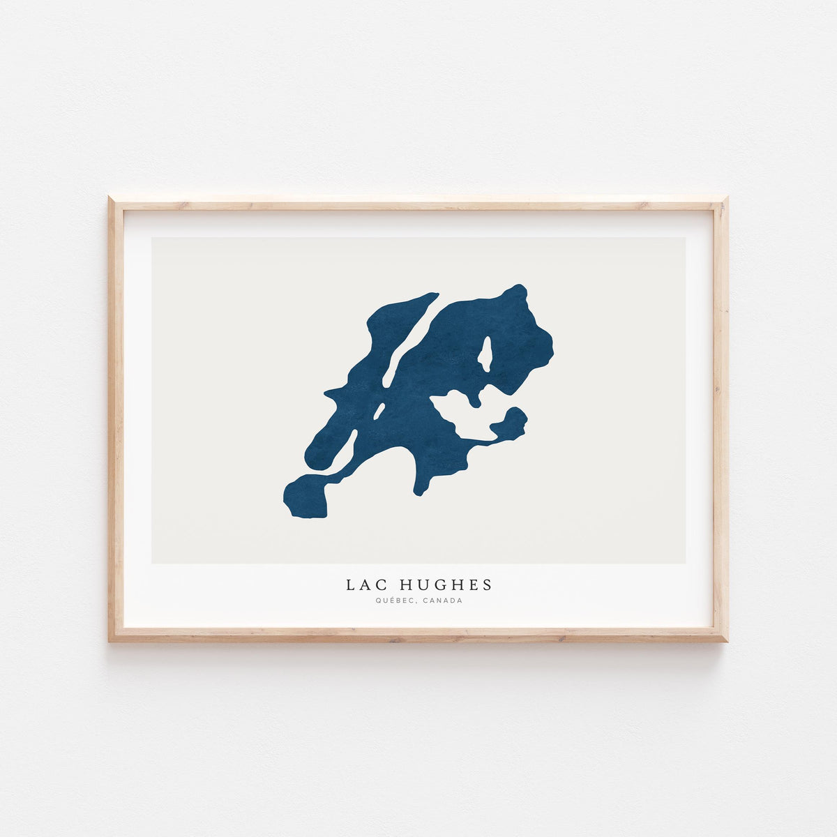 lac hughes map print quebec map poster – minimalist lake wall art - image 2