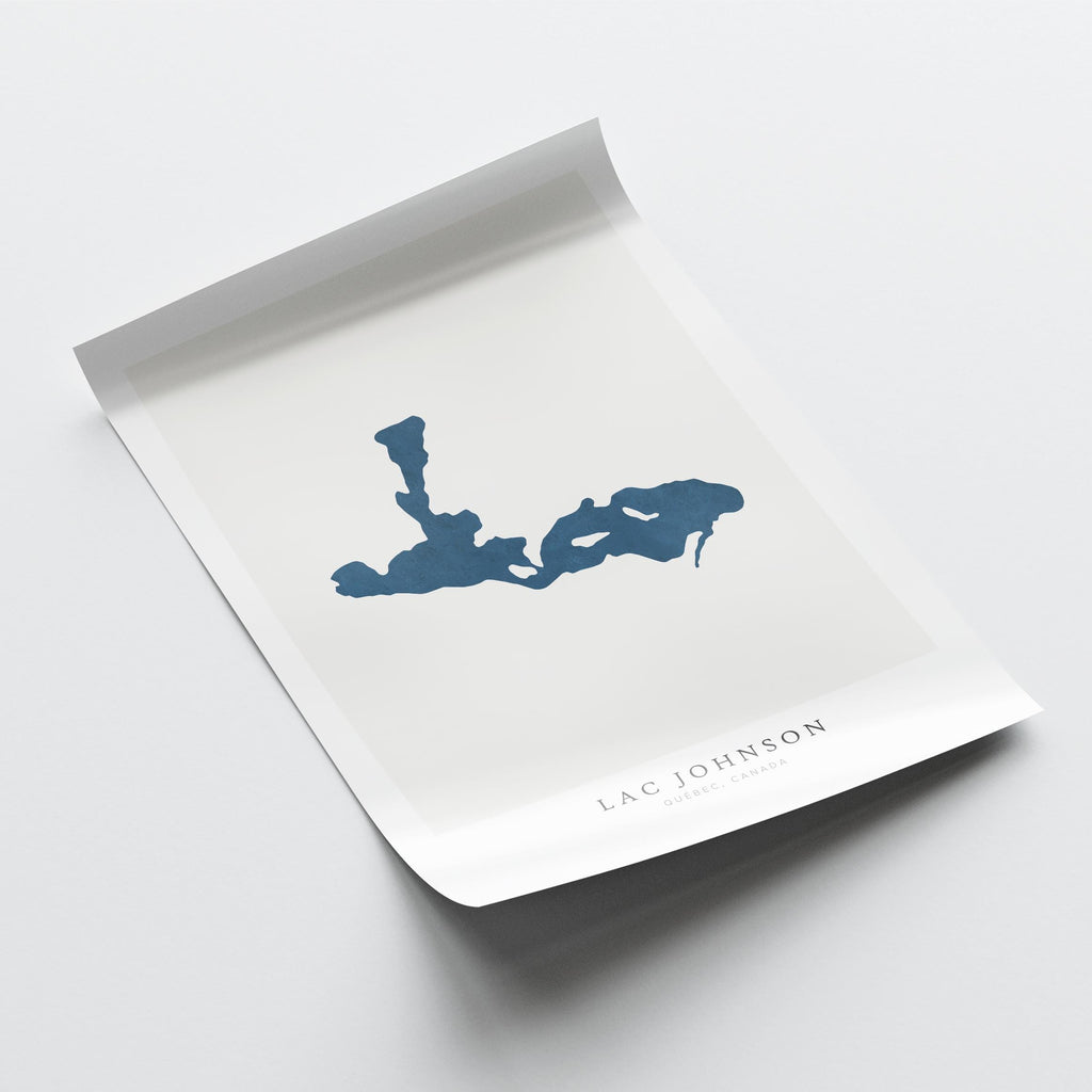 lac johnson map print quebec map poster – minimalist lake wall art - image 6