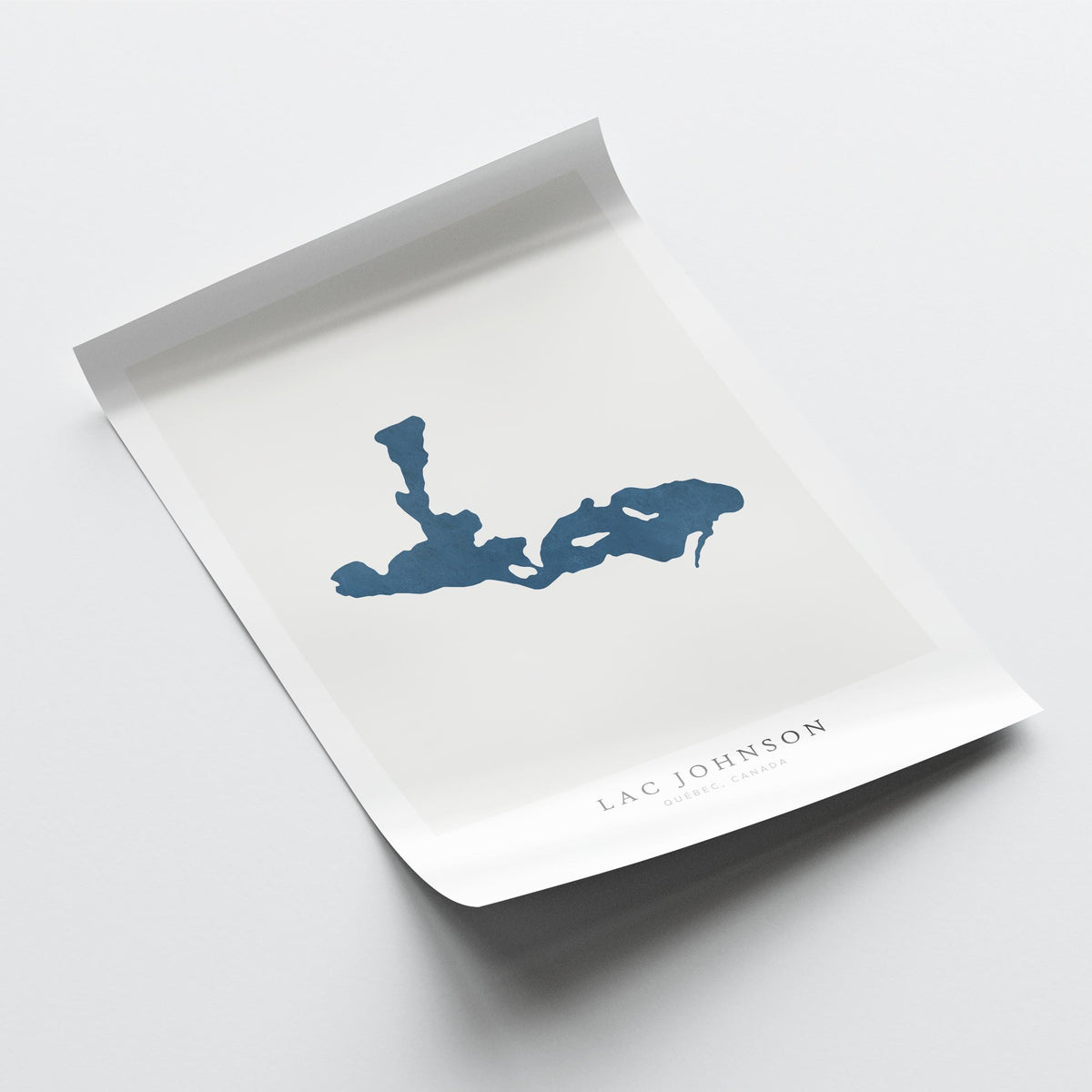 lac johnson map print quebec map poster – minimalist lake wall art - image 6