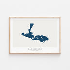 lac johnson map print quebec map poster – minimalist lake wall art - image 1