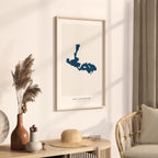 lac johnson map print quebec map poster – minimalist lake wall art - image 3