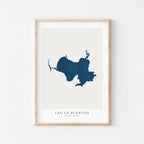 lac la blanche map print quebec map poster – minimalist lake wall art - image 1