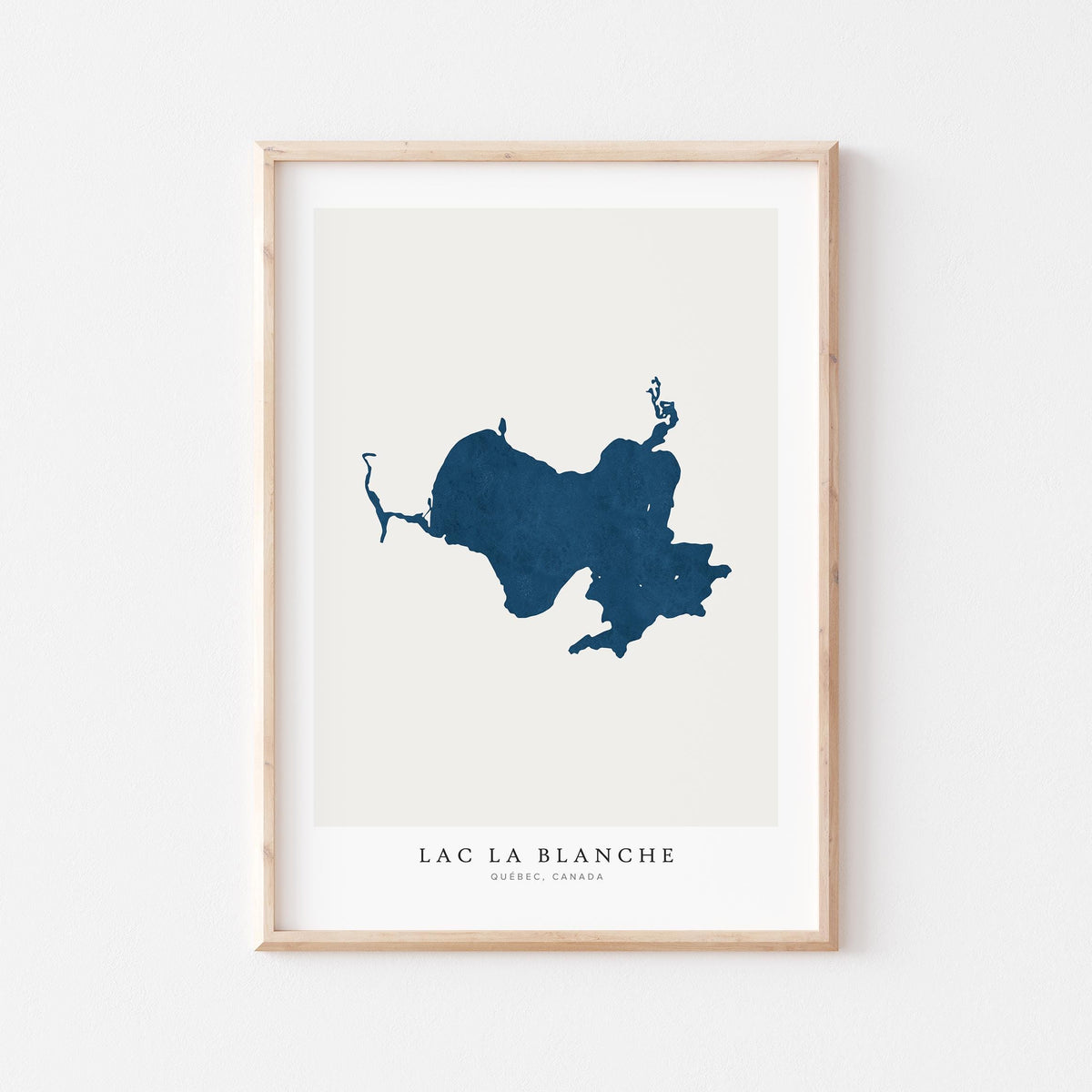 lac la blanche map print quebec map poster – minimalist lake wall art - image 1