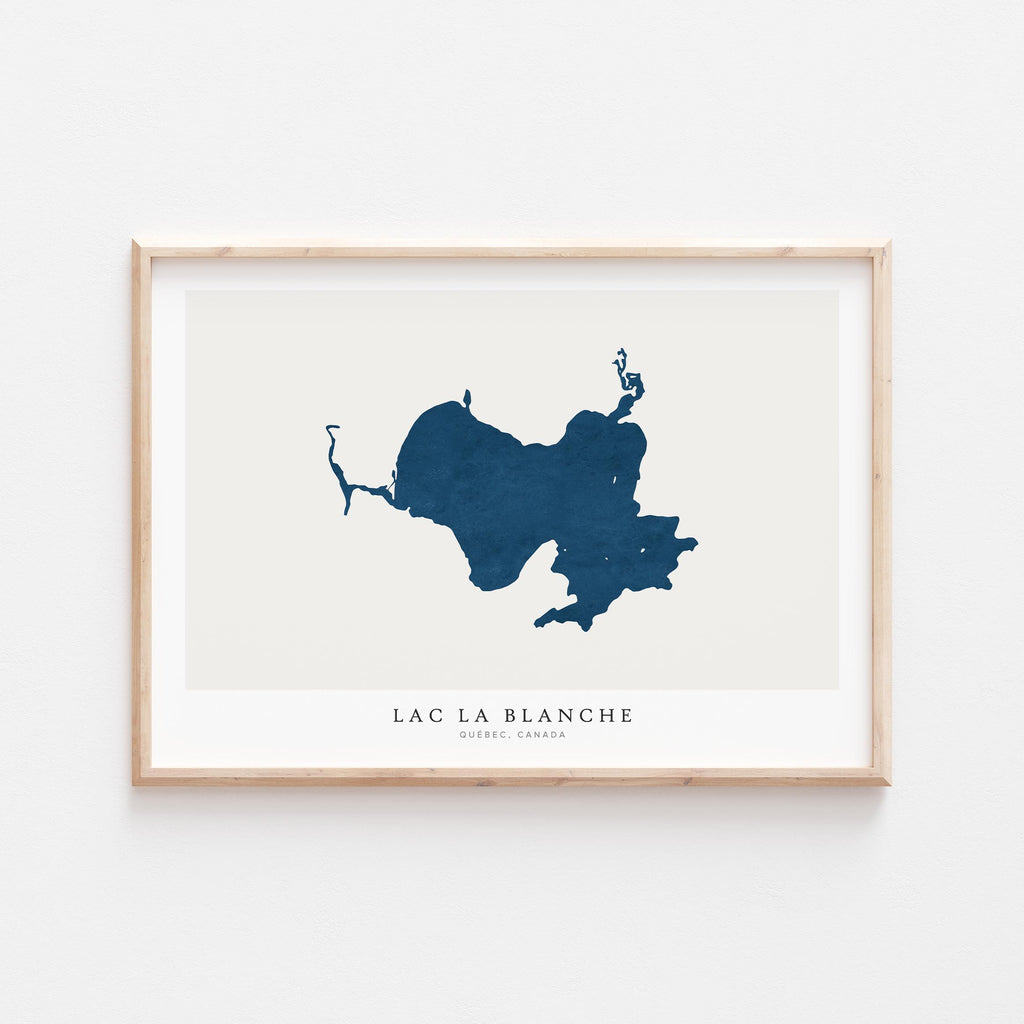 lac la blanche map print quebec map poster – minimalist lake wall art - image 2