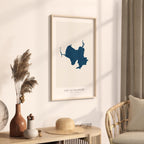 lac la blanche map print quebec map poster – minimalist lake wall art - image 3