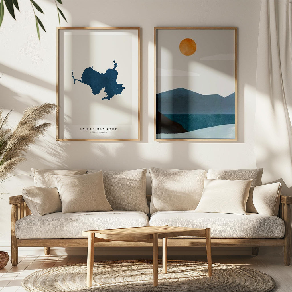 lac la blanche map print quebec map poster – minimalist lake wall art - image 7