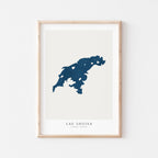 lac louisa map art print quebec map poster – minimalist lake wall art - image 2
