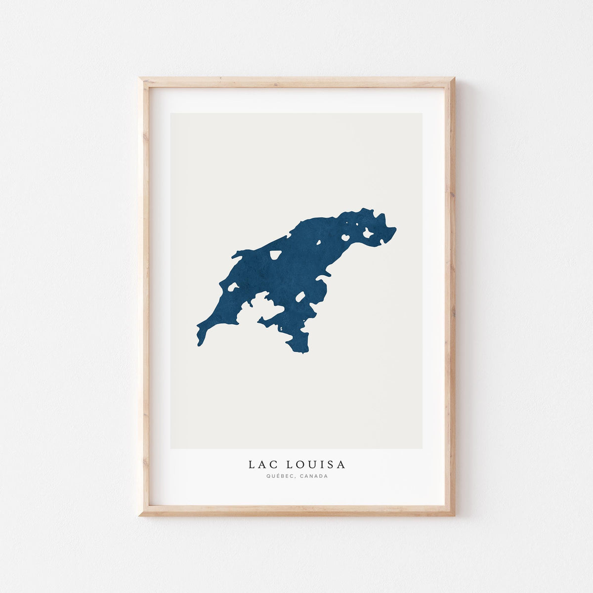 lac louisa map art print quebec map poster – minimalist lake wall art - image 2
