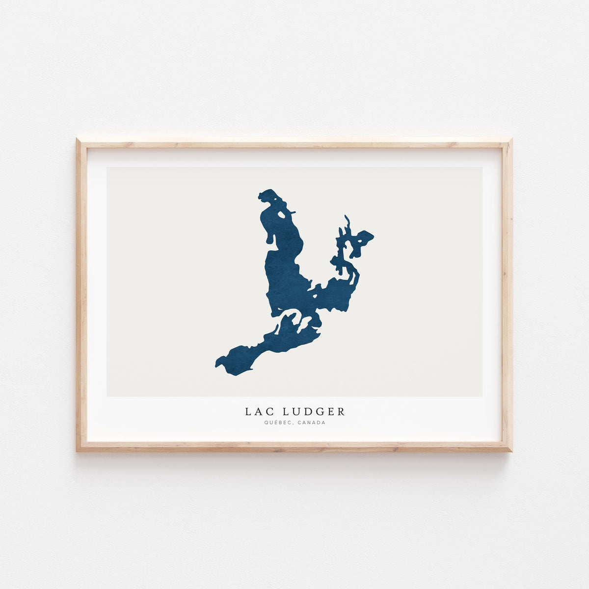 lac ludger map print quebec map poster – minimalist lake wall art - image 2