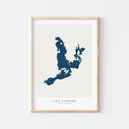 lac ludger map print quebec map poster – minimalist lake wall art - image 1