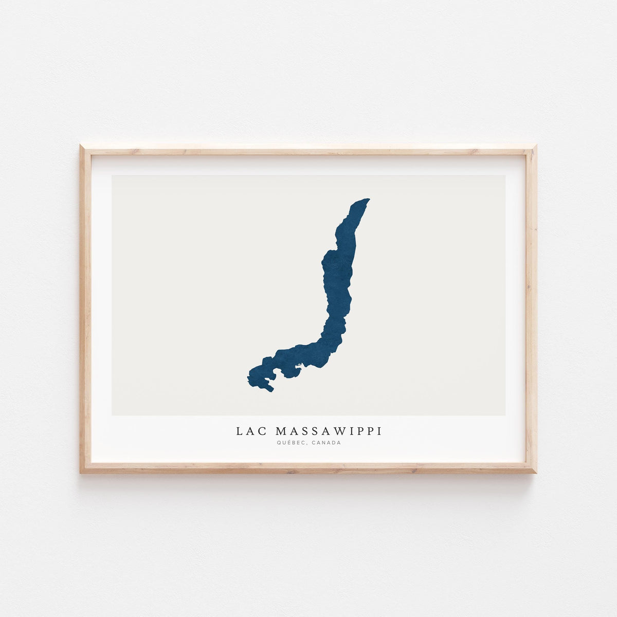 lac massawippi map print quebec map poster – minimalist lake wall art - image 2