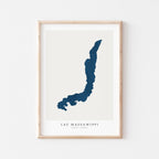 lac massawippi map print quebec map poster – minimalist lake wall art - image 1