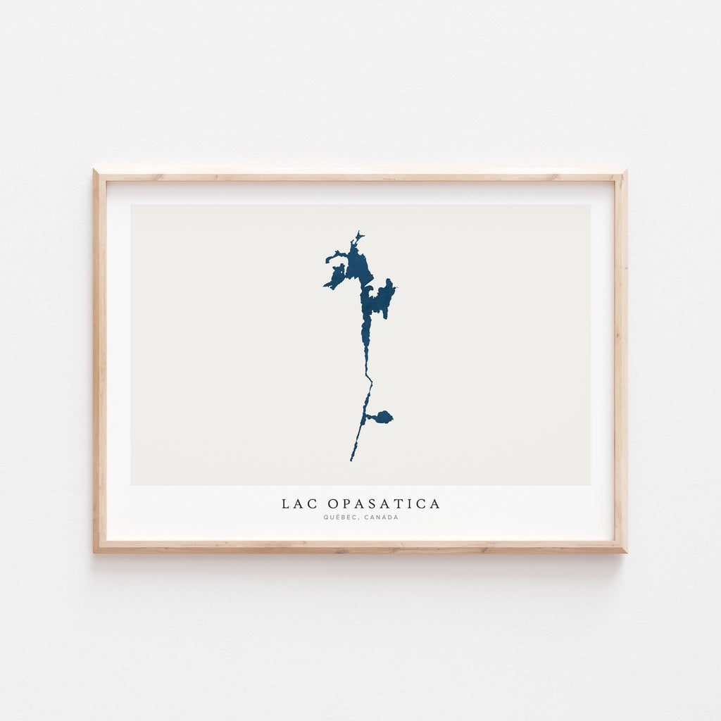 lac opasatica map print quebec map poster – minimalist lake wall art - image 2