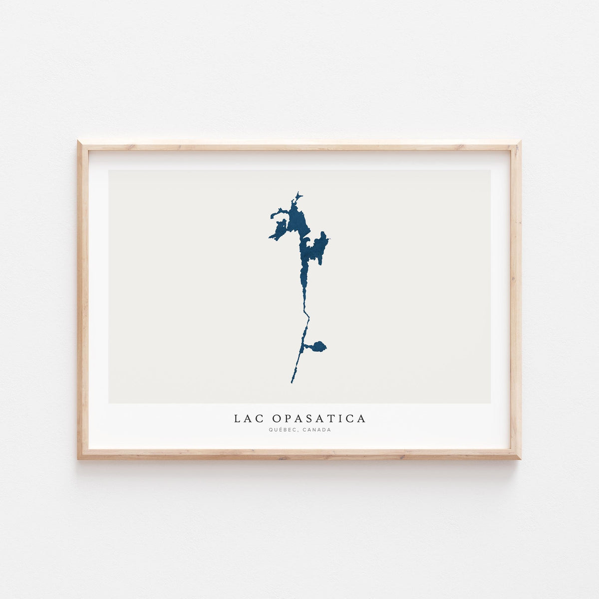 lac opasatica map print quebec map poster – minimalist lake wall art - image 2