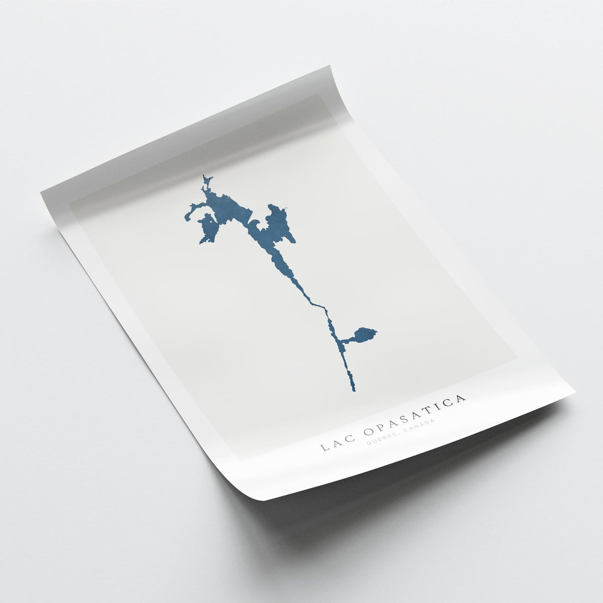 lac opasatica map print quebec map poster – minimalist lake wall art - image 6