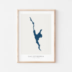 lac pythonga map print quebec map poster – minimalist lake wall art - image 1