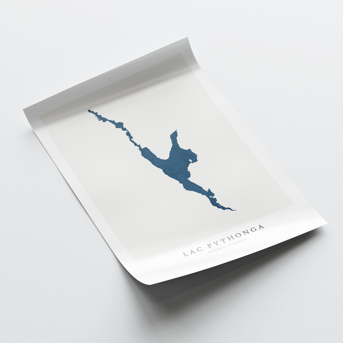 lac pythonga map print quebec map poster – minimalist lake wall art - image 6