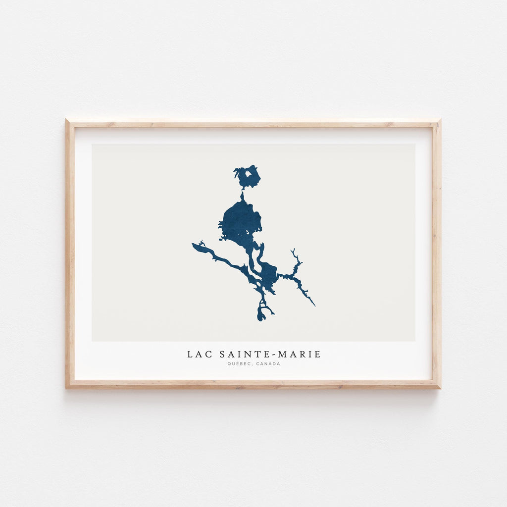 lac sainte-marie map art print quebec map poster – minimalist lake wall art - image 2