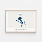 lac sainte-marie map art print quebec map poster – minimalist lake wall art - image 2