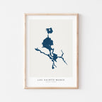 lac sainte-marie map art print quebec map poster – minimalist lake wall art - image 1