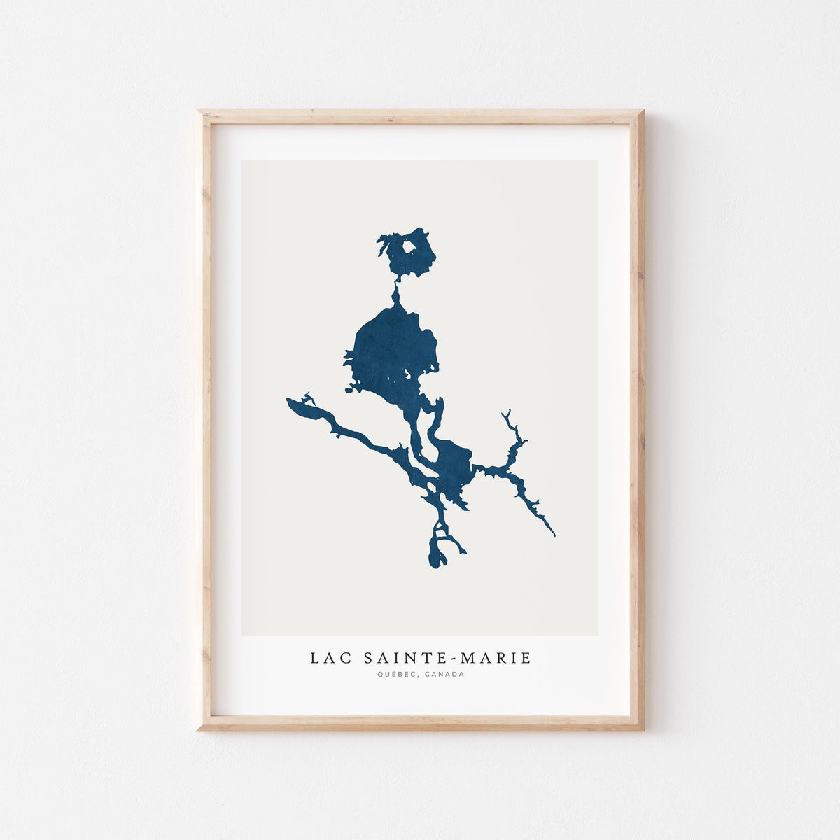 lac sainte-marie map art print quebec map poster – minimalist lake wall art - image 1