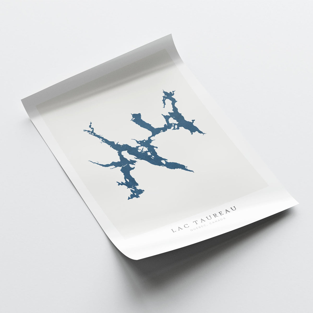 lac taureau map print quebec map poster – minimalist lake wall art - image 6