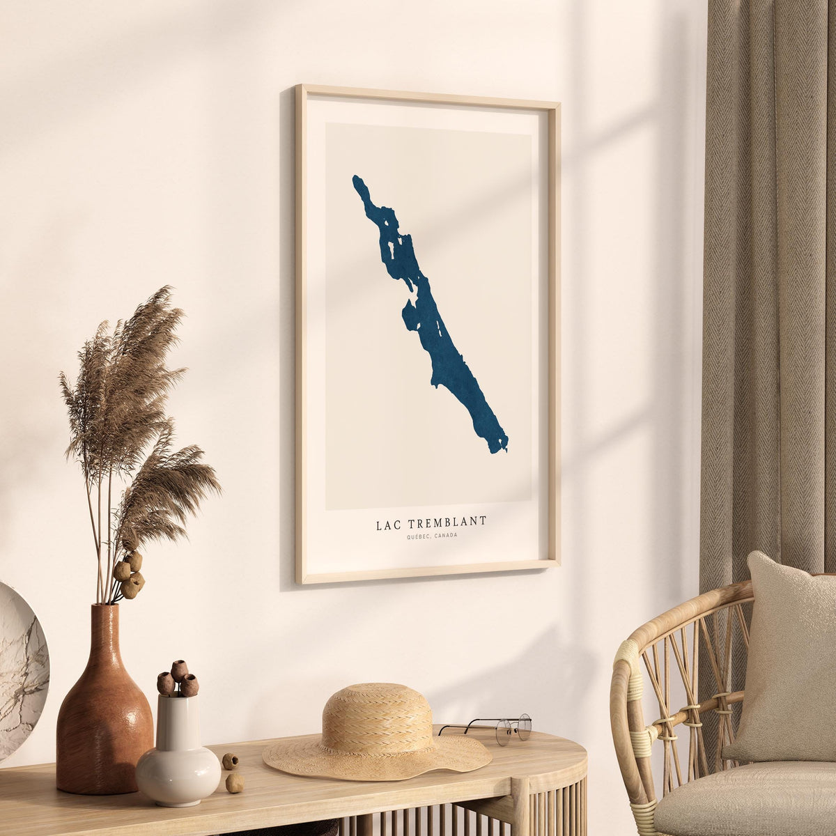 lac tremblant map print quebec map poster – minimalist lake wall art - image 3