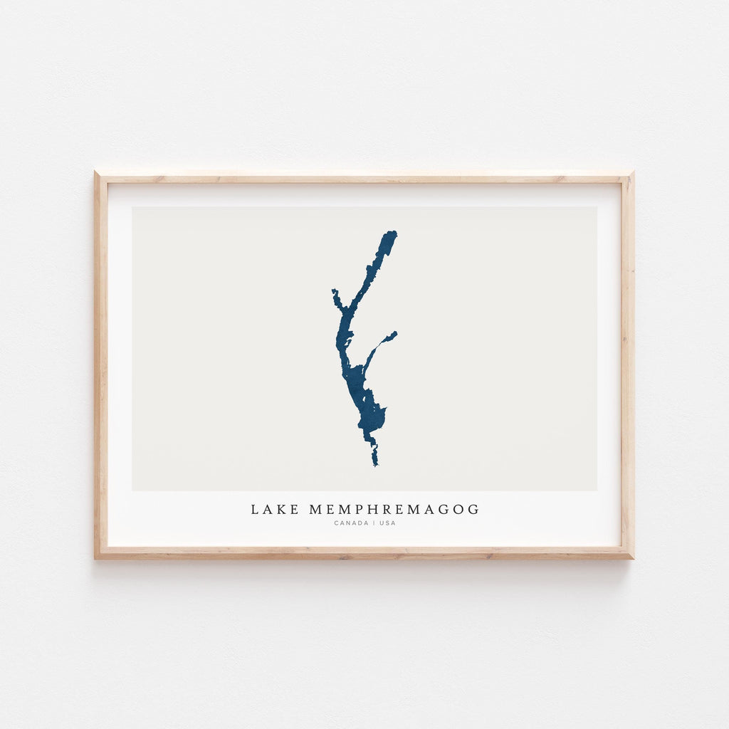 lake memphremagog map art quebec map poster – minimalist lake wall art - image 2