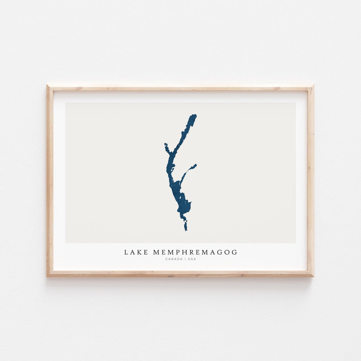 lake memphremagog map art quebec map poster – minimalist lake wall art - image 2