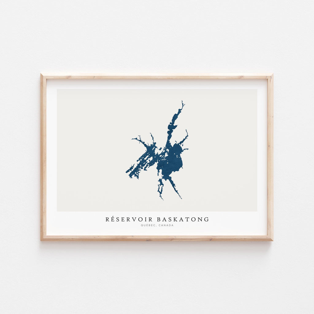 reservoir baskatong map print quebec map poster – minimalist lake wall art - image 2
