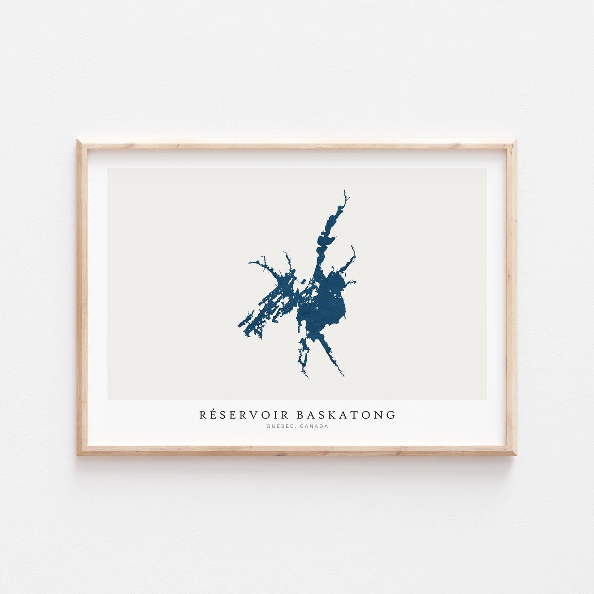 reservoir baskatong map print quebec map poster – minimalist lake wall art - image 2