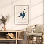 reservoir baskatong map print quebec map poster – minimalist lake wall art - image 5