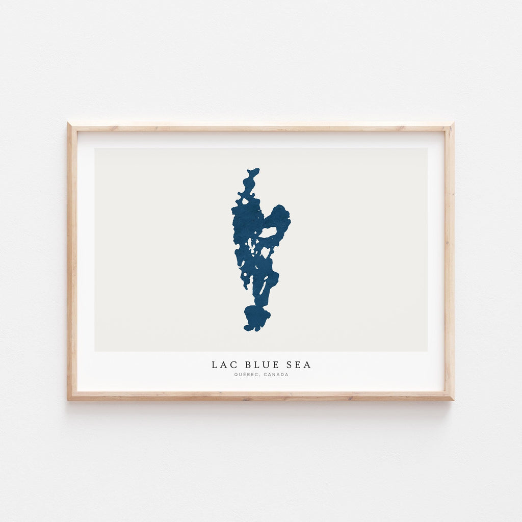 lac blue sea map print quebec map poster – minimalist lake wall art - image 2