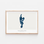 lac blue sea map print quebec map poster – minimalist lake wall art - image 2