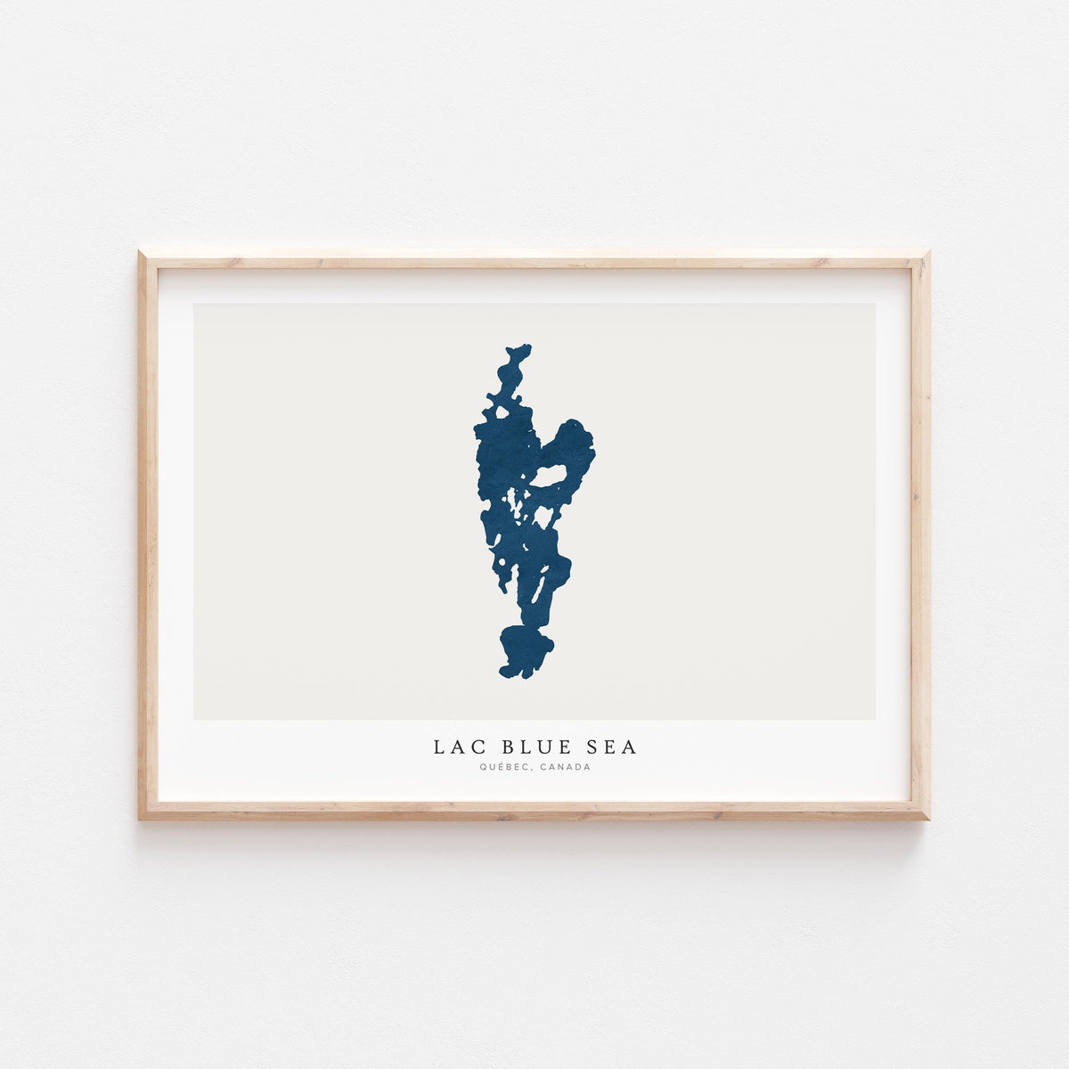 lac blue sea map print quebec map poster – minimalist lake wall art - image 2