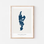 lac blue sea map print quebec map poster – minimalist lake wall art - image 1