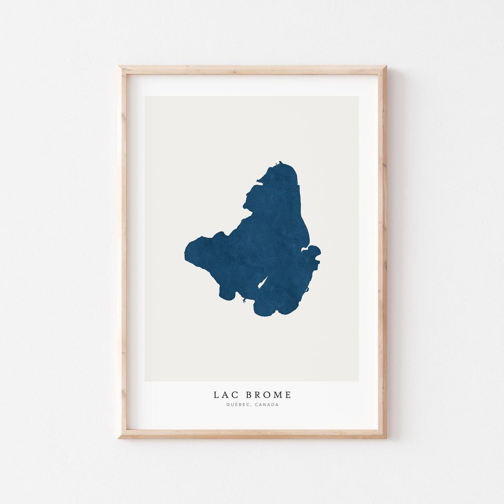 lac brome map print quebec map poster – minimalist lake wall art - image 1