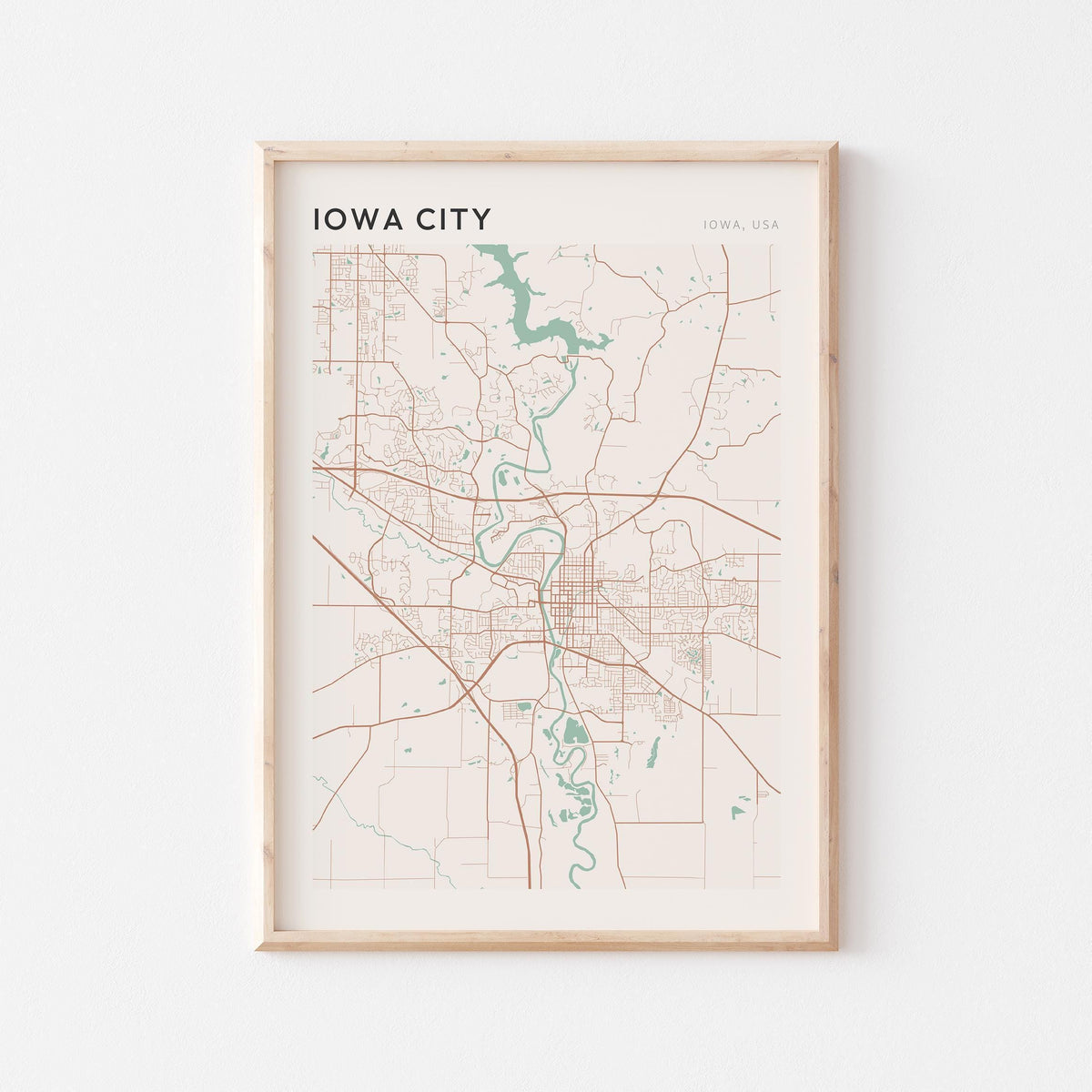 iowa city, iowa map poster - image 1