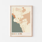 kailua-kona, hawaii map poster - image 1