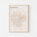 bakersfield, california map poster - image 1