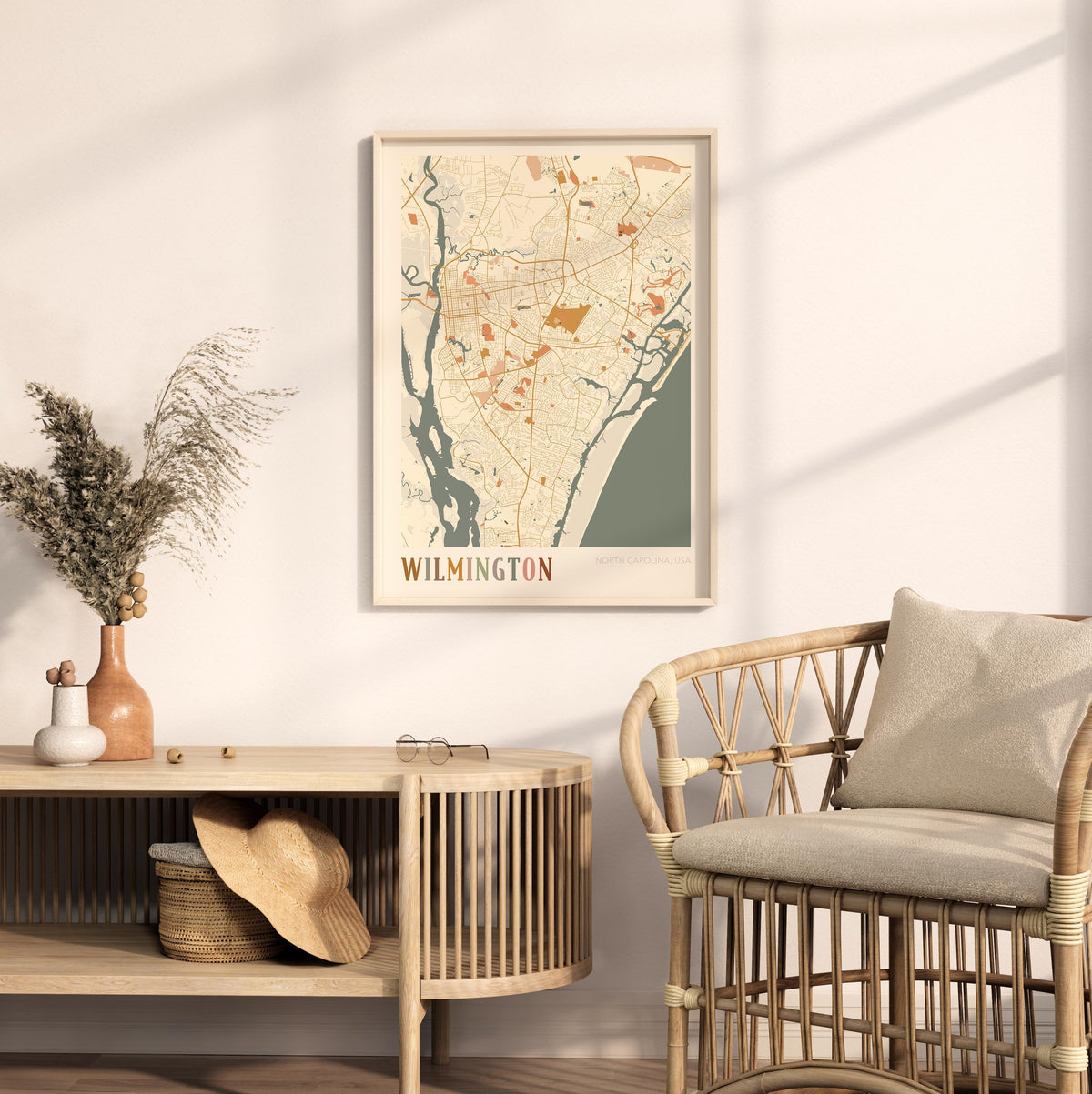 wilmington, north carolina map poster - image 3